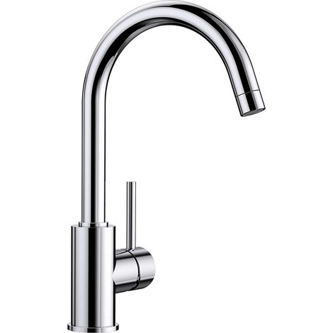 Blanco – Robinet mitigeur haute pression chromé – Bec haut – 1 poignée – Finition brillante – Pour lavabo – Installation facile (1/7)