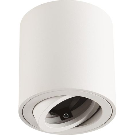 1 Spot Plafonnier, Aluminium, Rond Blanc, Orientable, Salle De Bain, Salon