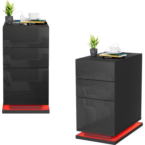 Table de Chevet 3 Étagères avec 2 Prises & 2 Ports USB Intégrés - Panneau de Particules Résistant (30x50x63cm), Multifonctionnelle pour Salon/Chambre/Bureau - Gain de Place & Charge Rapide (1/5)
