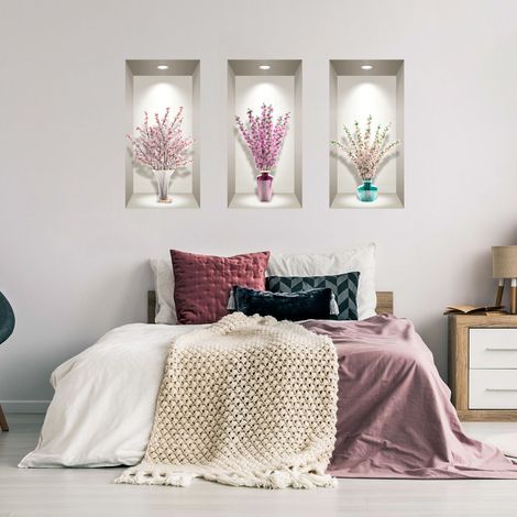 Stickers 3D fleurs bouquets de cerisier 80 x 120 cm (1/4)