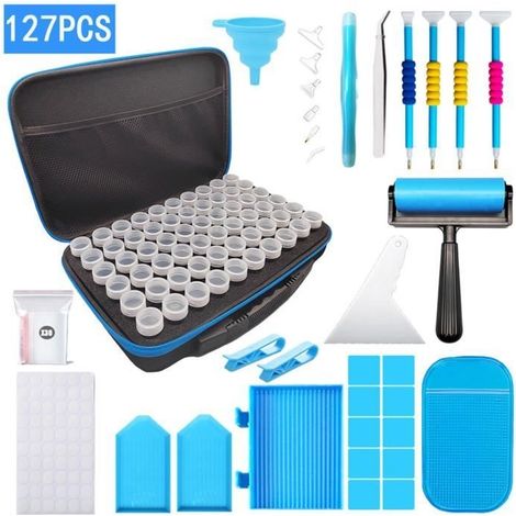 Boite Diamond Painting Rangement, Avec 60 Petits Compartiments De Rangement, Outils De Peinture Diamant, Boite Broderie Diamant -A (1/4)