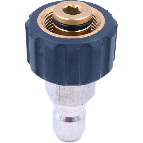 Robinet de nettoyeur haute pression en laiton métrique M22 x 15 mm (broche) femelle convertible en connecteur 3/8" raccord rapide raccord rapide nettoyeur haute pression adaptateur pistolet (1/5)