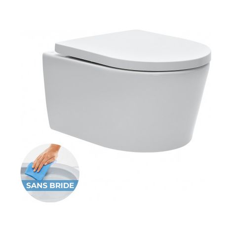 Swiss Aqua Technologies – Cuvette pour WC suspendu SATRIMLESSWC – SANS BRIDE – Installation facile – Pour espaces confinés