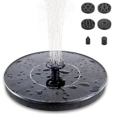 Fontaine - Fontaine solaire / Fontaine à eau Solar Cell - 16 cm Noir (1/5)