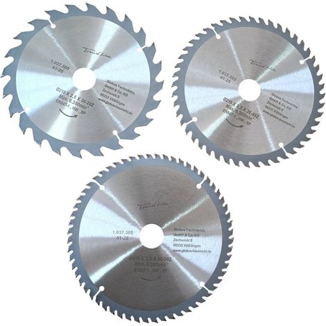 TrendLine Kreissägeblatt-Set Ø 210 mm Bohrung Ø 30 mm 3-teilig Kreissägeblatt