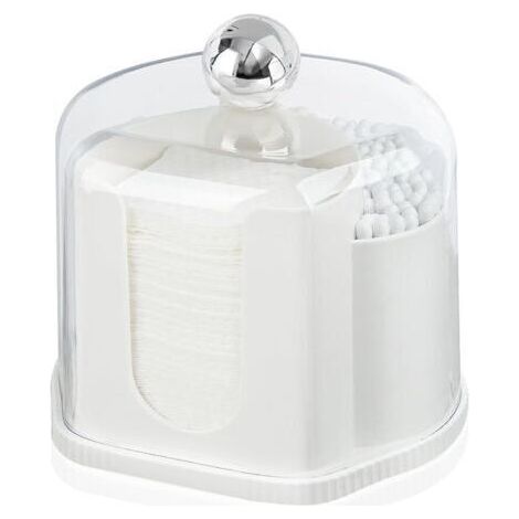BARKBUSTERS Boîte de rangement transparente pour cotons-tiges et cure-dents avec couvercle anti-poussière, conception 2 en 1, compartiments séparés pour un accès facile (1/5)