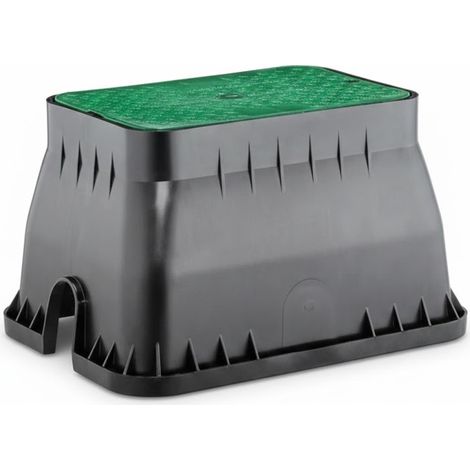 Suinga – Boîte de vannes d'irrigation rectangulaire 640 x 500 x 300 mm – Protection électrovannes – Polyéthylène anti-UV – Installation facile (1/4)