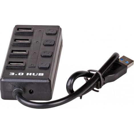 Hub USB 3.0 actif - Câble répartiteur/commutateur 4 ports USB A 3.0 Akyga AK-AD-33