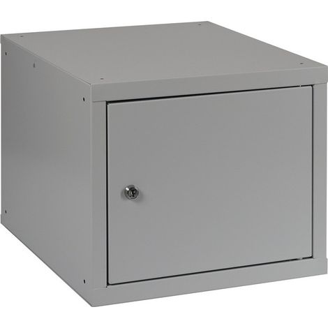 Armoire vestiaire gris clair/gris clair H350xL400xP450mm 1 département.