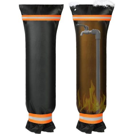 Housse de Robinet pour L'extérieur, Couvercle Antigel pour Robinets avec Bande Réfléchissante, Housse de Robinet de Jardin Imperméable pour Protection Contre Le Gel en Hiver 64 x 26cm (1/4)