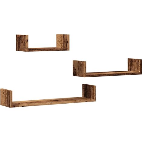 Maison Exclusive - Wandregale 3 Stk. Altholz-Optik Holzwerkstoff