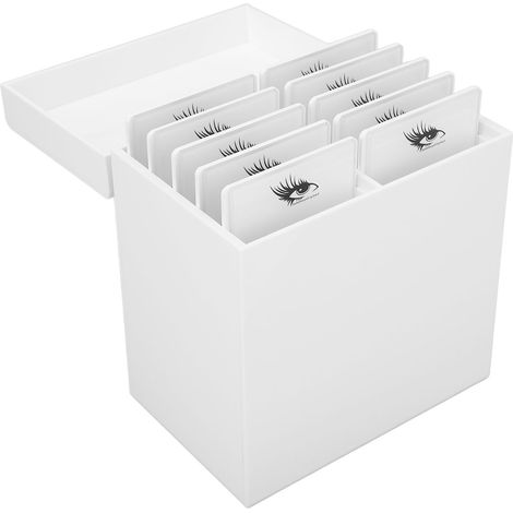 Boîte de rangement pour faux cils en acrylique stérilisé aux UV, boîte de présentation pour faux cils, boîte anti-poussière, boîte de rangement pour extensions de cils à 10 niveaux (1/5)