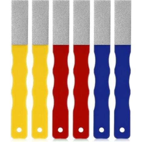 Mennitr Set of 6 Colored Diamond Knife Sharpeners, Diamond Paddle, Knife Sharpening Tool, Flat Hand File, Hunting Knife Sharpener, Outdoor Knife Sharpener