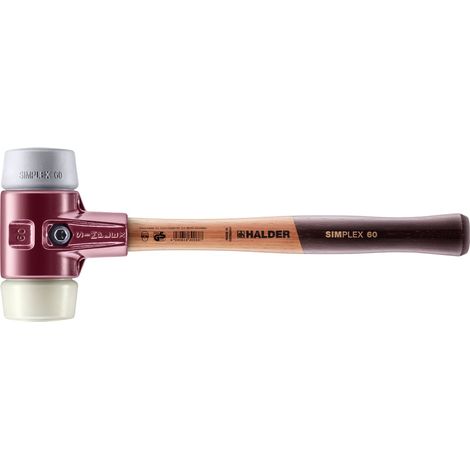 HALDER SIMPLEX Schonhammer Ø 60 mm TPE-mid grau / Nylon mit Tempergussgehäuse (1/5)