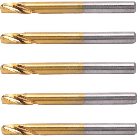 5 fraises CNC en acier rapide HSS, fraise hélicoïdale à queue cylindrique 4x8x45mm, accessoire de défonceuse pour bois et métal (1/5)