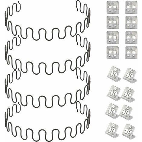 Ressorts de rechange pour canapé – Lot de 4 pièces 50,8 cm – Clips en S inclus – Acier au carbone pour élasticité durable (1/5)