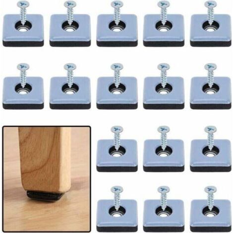 Patins téflon auto-adhésifs carrés pour meubles lourds – 16 pièces 25mm x 25mm – Anti-vibration – Réduction du bruit sur tous types de sols (1/5)