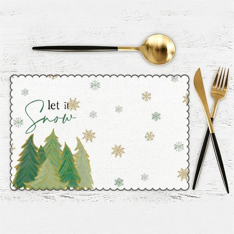 Set Tavola Natale Bambino – Impermeabile Antiscottatura, Linho Denso con Motivi Cartoon – 40x60 cm – Design Festivo Elegante – Ideale per Pranzi Familiari e Ristoranti (1/4)