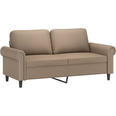 Canapé  Sofa à 2 places Cappuccino 140 cm Similicuir