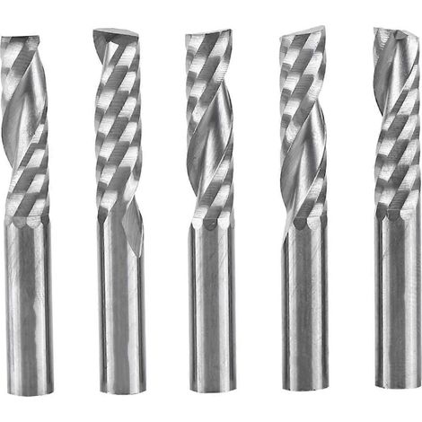 5 Stück 6-mm-Schaft-Schaftfräser aus Wolframkarbid mit einer Schneide, Spiralfräser, CNC-Fräser