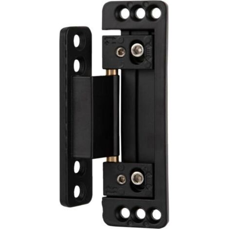 Juego de 2 bisagras ocultas ultradelgadas ajustables para puertas - Zinc negro moderno (1/4)