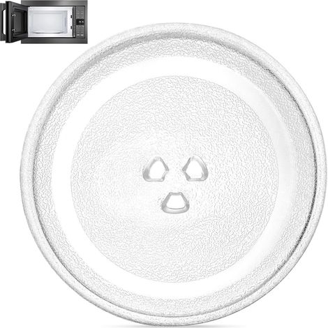 Plateau Micro Onde Universel 24,5 cm avec 3 Fixations, Assiette Tournante en Verre Micro Ondes Type Y, Pièce de Remplacer Plateau Turntable Micro-Ondes, Plaque Tournant pour Four à Micro-Onde (1/5)
