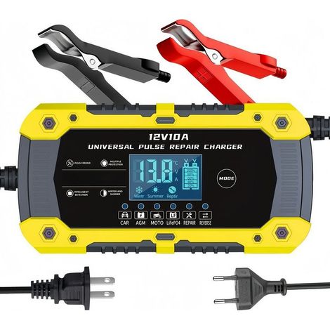 12 V 10 AChargeur de batterie de voiture 12V 10A, chargeur de moto 14,6V 10A, chargeur de batterie lithium-fer-phosphate. (1/5)