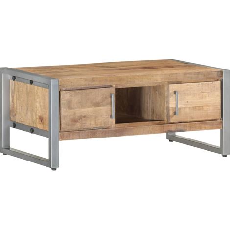 Couchtisch 95x50x40 cm Raues Mangoholz