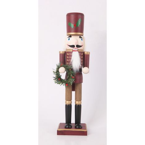 Dekofigur Nussknacker Holz 38 x 9 cm bunt Weihnachtscharaktere