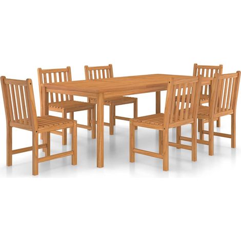Maison Exclusive - 7-tlg. Garten-Essgruppe Massivholz Teak (1/5)