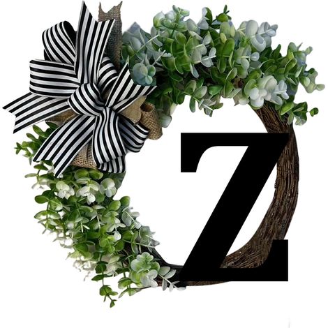 Guirlande Porte D'Entrée - Panneau En Bois Avec Nom De Famille - Décoration Extérieure Toute L'Année - Finition Rustique Avec Nœud En Toile De Jute - 1 Pièce (1/3)