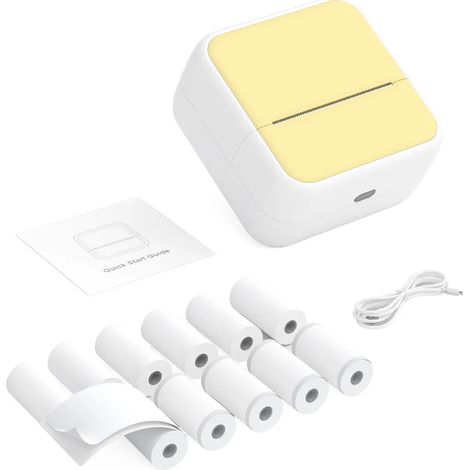Mini stampante fotografica per smartphone, stampante termica istantanea Bluetooth, include 5 rotoli di carta termica + 5 fogli di carta autoadesiva (57x26 mm) (1/5)