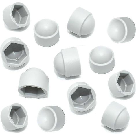 Bouchons de protection pour écrous et boulons M8, lot de 20, en plastique blanc, pour écrous hexagonaux de 13 mm (1/5)