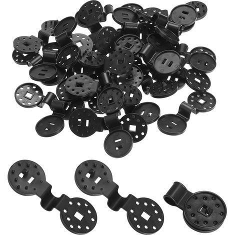 JSSEVN-Lot de 80 clips de fixation en plastique durable pour extérieur, jardin, serre agricole, filet anti-oiseaux, noir (1/5)