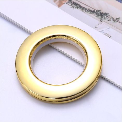 Lot de 50 œillets de rideau-4,3 de diamètre intérieur-En plastique ABS - Faible bruit-Pour rideaux à œillets-Dorés (1/5)