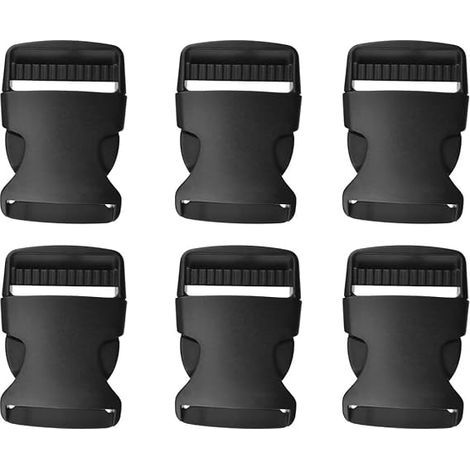 Attache Spa Intex, 6 Pièces, Boucles Enfichables Plastique Noir 25Mm, Déclenchement Latéral, Boucle Sangle Sac À Dos Double Ouverture (1/5)