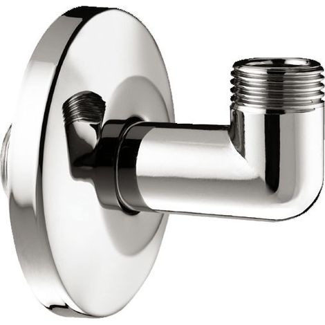 Curvetta di raccordo stampata cromata TIPO LUSSO - rosone scorrevole in ottone cromato ø mm 70 - Misura M/M 1/2" x 1/2" 0180L400CR (1/2)