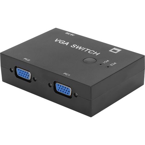 Adaptateur VGA 2 entrées/1 sortie, accessoire d'ordinateur avec commutateur hôte pour affichage HD