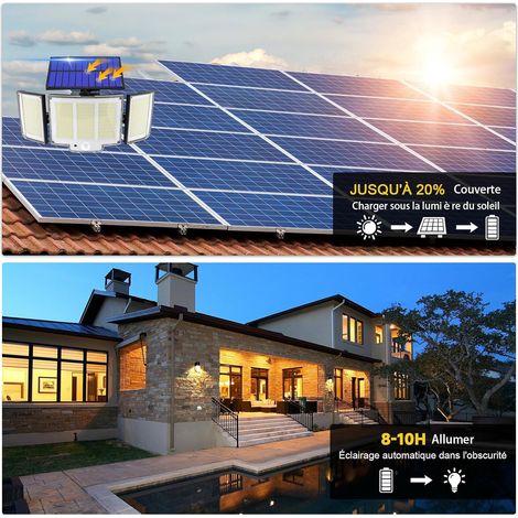 Lampada solare per esterni 1 unità 1500lm Sensore IP65 270° 3 modalità Illuminazione solare per esterni Lampada solare per esterni potente Illuminazione solare per esterni potente Luce solare per este