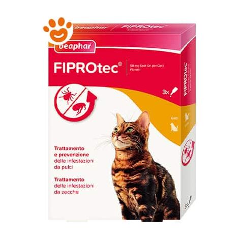 Beaphar Fiprotec Spot-On Antiparassitario per Gatti - Beaphar Fiprotec Spot-On Antiparassitario per Gatti - Confezione Da 3 Pipette