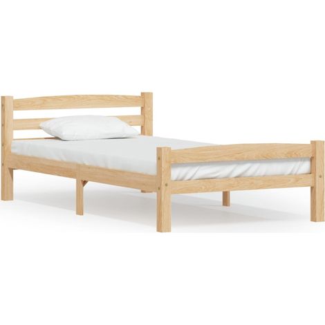 Cadre De Lit Moderne: Simple - Lit Simple - Bois de pin massif 90x200 cm Chic-690668 (1/4)