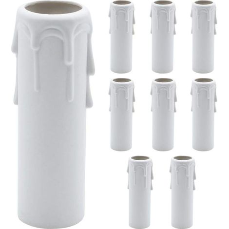 Pack de 9 bougies gouttes en plastique pour lustres – Couvre tubes 100mm x 25mm – Installation facile et ajustable – Décoration rétro (1/5)