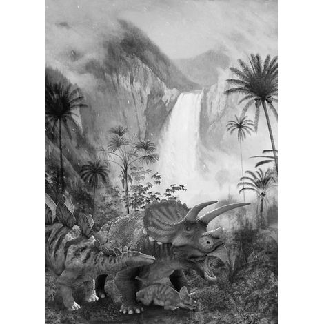 Papier peint panoramique méditerranéen Cascade Jurassique (1/5)