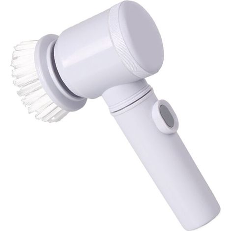 Electric Cleaning Brush, Handheld Spin Scrubber, Electric Scrubber with 3 Brush Heads, Automatic Cleaning Kit ,White,2011CM (1/4)