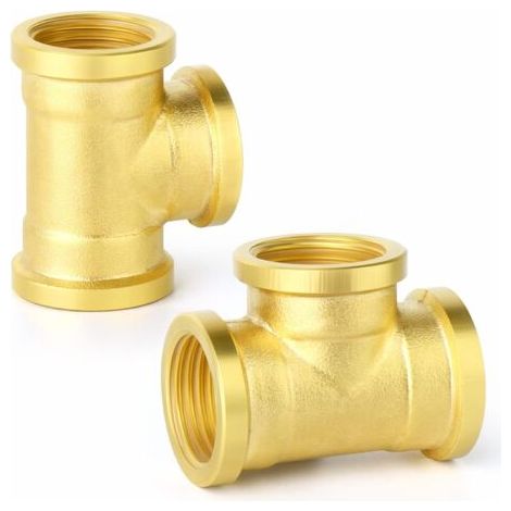 2 Pcs 3/4 "BSP Laiton Filetage Femelle 3 Voies Té Connecteurs De Tuyau, Adapté Pour Le Raccordement De Tuyau,laiton vissé T - 3/4" x 3 femme FIL (1/5)