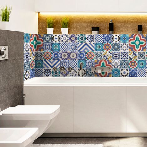 Sticker Mural Carrelage adhésif Cuisine Salle de Bain - 30 STICKERS CARRELAGES AZULEJOS ELETTRA - 30stickers10x10cm (1/5)