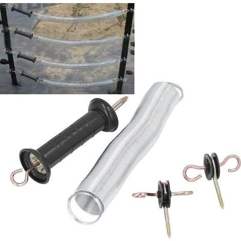 Kit de Portail à Clôture Électrique 5m en PP et Fer, Accessoire Porte à Ressort pour Animaux avec Poignée et Clou Isolé pour Bétail (1/5)