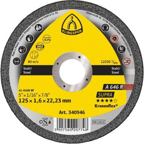 Klingspor A646R 125x1,6 Edelstahl-Trennscheibe (1/3)
