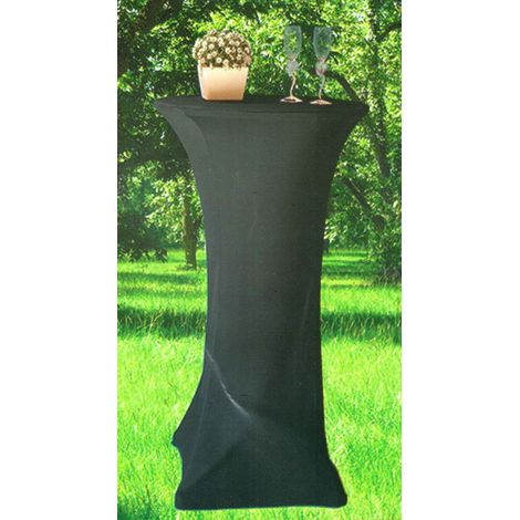 Stretch-Stehtischhusse Ø 60cm Tischdecke Bezug Bistrotisch Bartisch Partytisch - schwarz