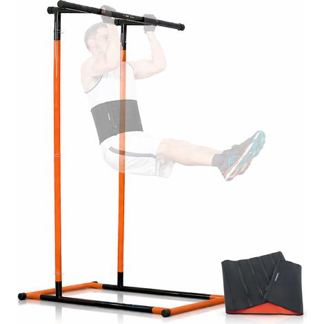 Pack station de tractions fitness, ceinture sportive effet sauna et guide d’exercices InnovaGoods BARRE POUR TRACTION - DIP STATION (1/5)